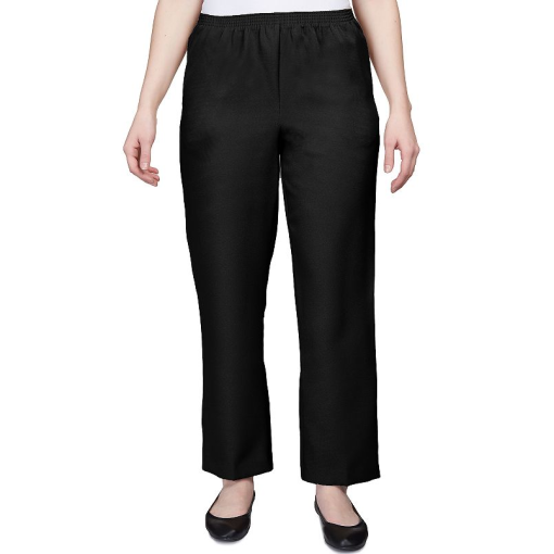 Alfred Dunner Petite Solid Pull-On Pants Black 18 - Image 2