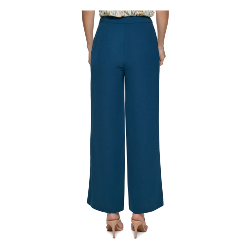 Dkny Women's Blue HIgh-Rise Wide Leg Pants Size 10 - Image 3