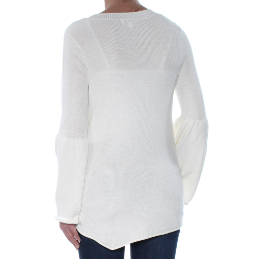 Kensie Womens Bell Sleeve Pullover Sweater, White, X-Small - Image 3