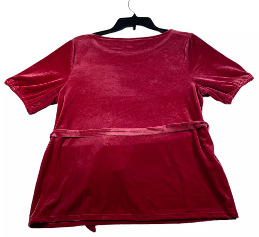 Charter Club Women's Velvet Tie-Waist Top, New Pure Red XL - Image 2