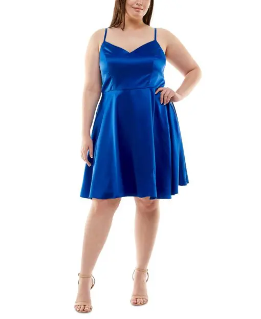 B. Darlin Women's Plus Satin Solid Cocktail and Party Dress 18W