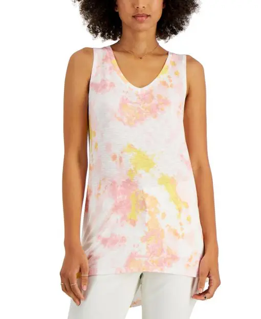 Style & Co Printed Drapey Tank Top S