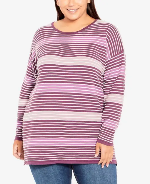 SWEATER HANNAH STRIPE  - Lilac Combo - 16