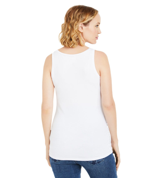 Motherhood Maternity Side Ruched Scoop Neck Maternity Tank Top - White L - Image 3