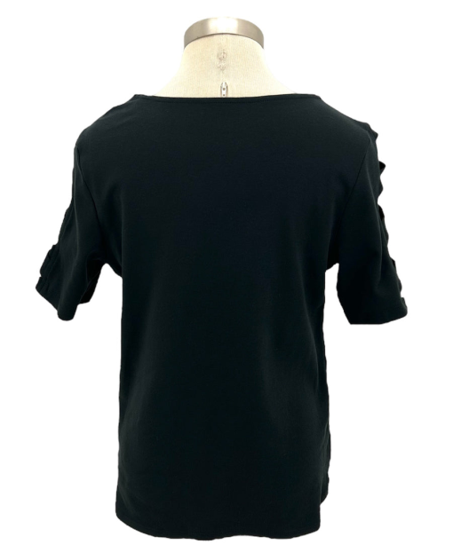 RUBY RD 25992 PETITE BALLET-NECK SOLID SOFT INTERLOCK ELBOW SLEEVE TOP
 S - Image 2