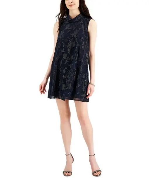 Connected Petite Embellished Dress Navy 4P