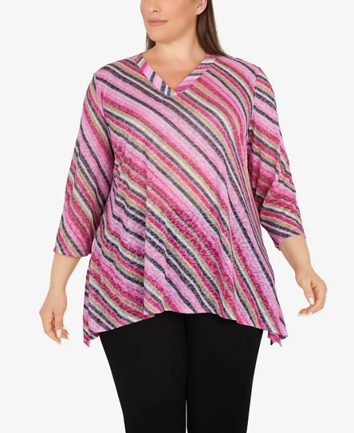 Plus Size Diagonal Stripe V-neck Top

PL - Image 2