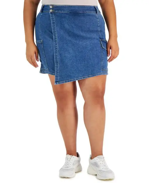 Tinseltown Plus Women's Denim Faux Wrap Skort 24W