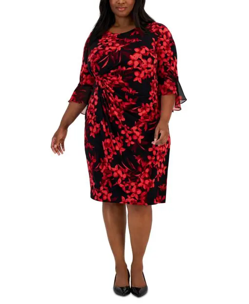 Connected Petite 34-Sleeves Printed Sid Red 6P