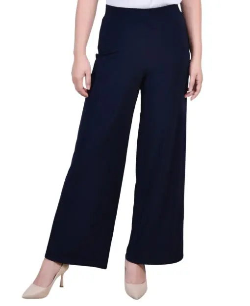 NY Collection Petite Wide-Leg Palazzo, In Pe Navy PM Short