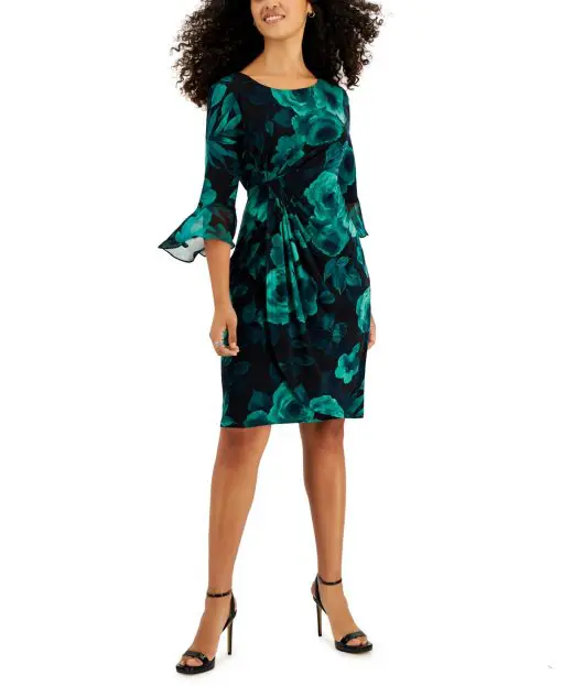 Connected Petite Printed 34-Sleeve Side Emerald 8P