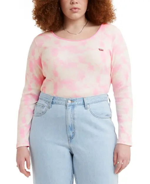 Levis Plus Size Honey Long Sleeve T- Begonia Pink 2X