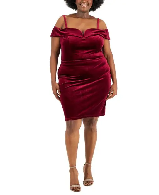 B. Darlin Women's Plus Velvet Mini Bodycon Dress  20W