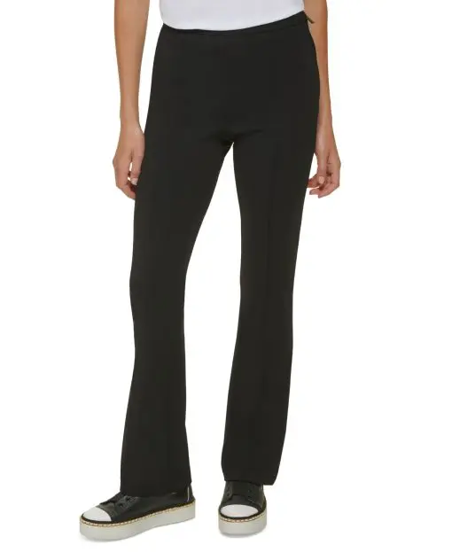 Karl Lagerfeld Paris Women's Solid Zip up Pants - Black - Size 16