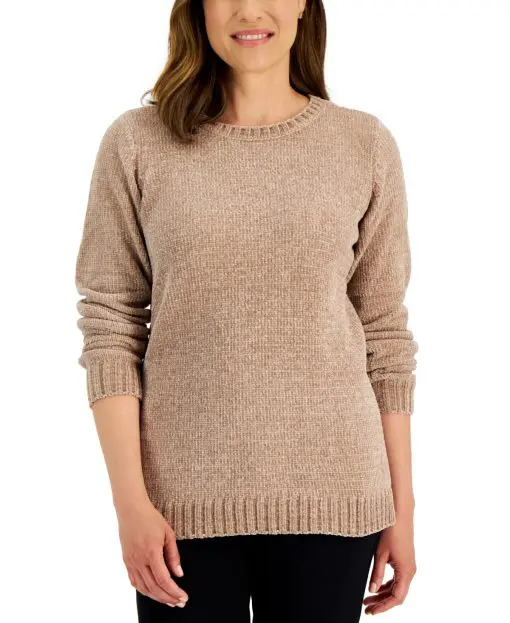 Karen Scott Women's Basic Chenille Sweater,  - ChestnutXL