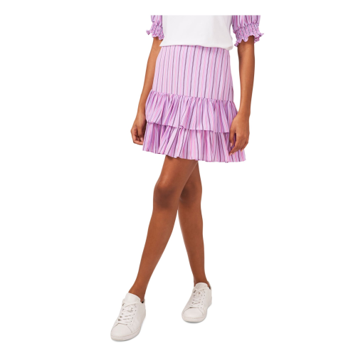 Riley & Rae Women's Striped Pull-on Skirt,  Lilac Petal S - Image 2