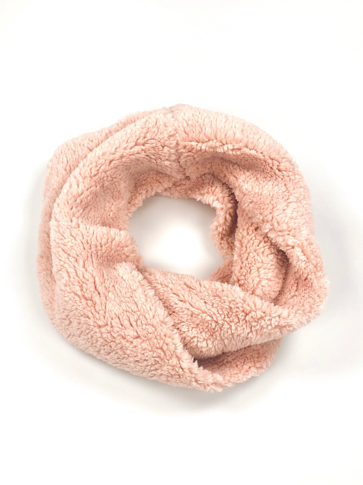 Womens Scarf Twisted Cowl Super Soft Faux Fur Sherpa Blush Pink JENNI - Image 2