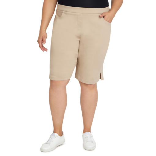 Alfred Dunner Plus Size Classic Tummy-Control Fit Bermuda Shorts 24W - Image 2