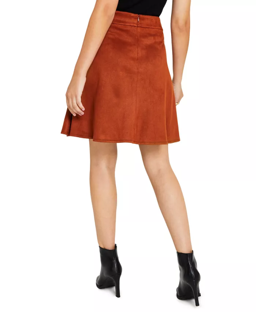 Bar Iii Women's Faux-Suede Flared Skirt - Clay 14 - Image 2