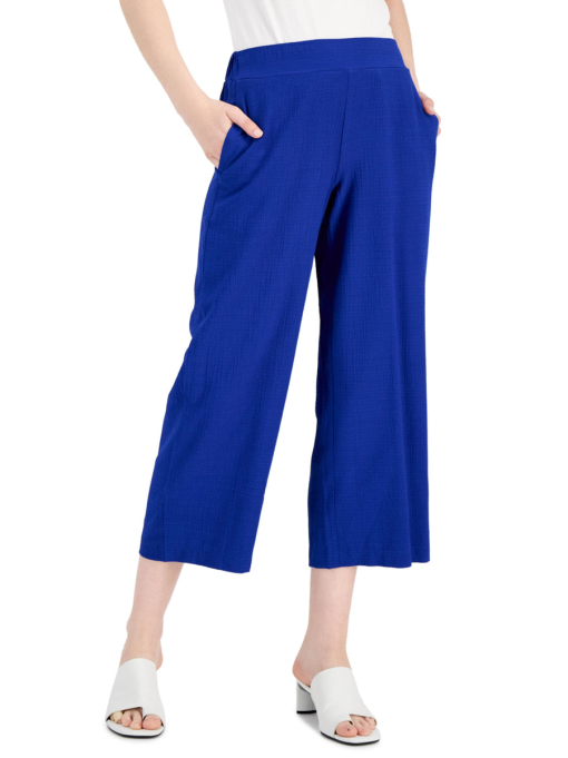 Alfani Crinkle Cropped Pants, Modern Blue 12 - Image 2