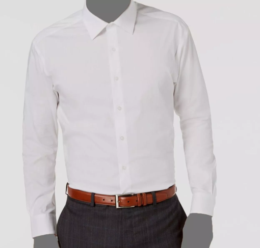 Men Regular-Fit Stretch White Long-Sleeve Dress Shirt XL - Image 2