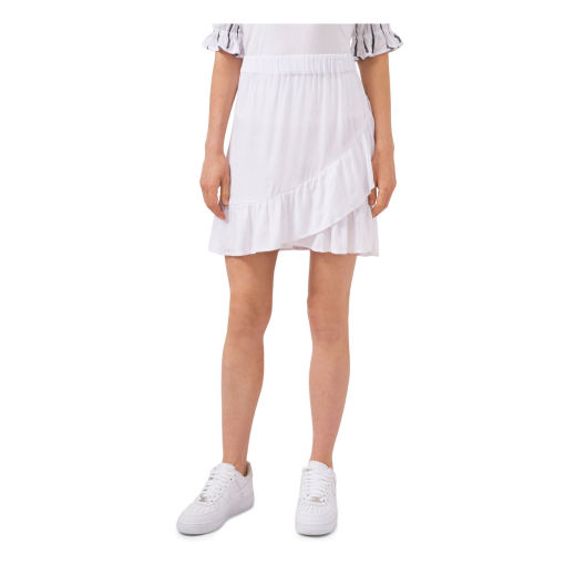 RILEY&RAE Womens White Ruffled Above the Knee Faux Wrap Skirt M - Image 2