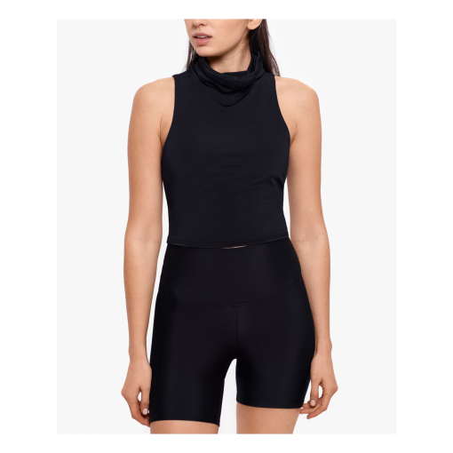 Betsy Adam Women's Tank Black Cropped Open-Back Attached Mask SIZEXS - Image 2