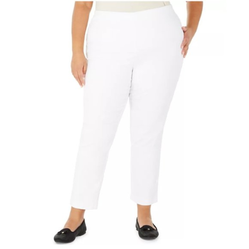 Charter Club Womens Plus Tummy Slimming Pull on Skinny Pants White SIZE26W - Image 2