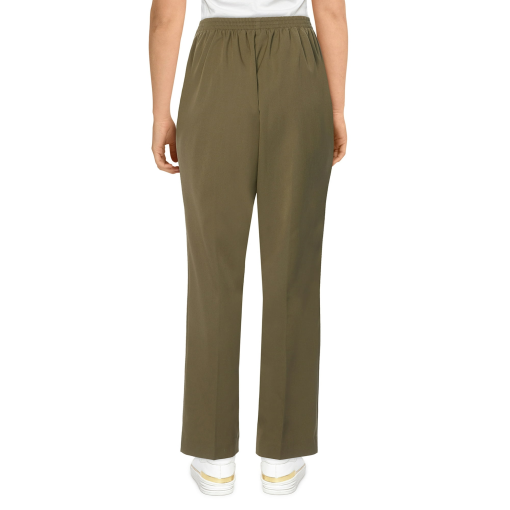 Alfred Dunner Olive Petite San Antonio Twill Mid Rise Medium Length Pants 6P - Image 3