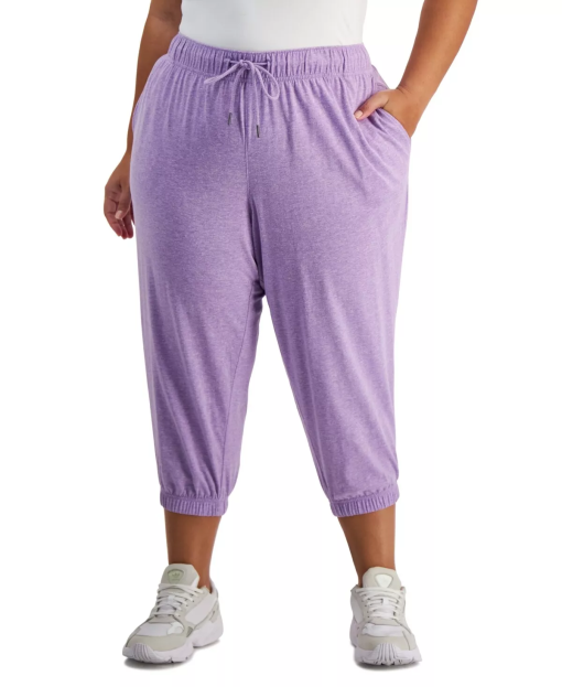 ID Ideology Performance Plus Size Cropped Jogger Pants Purple Size 2X - Image 2