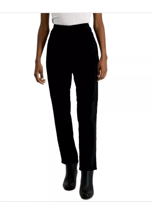 Karen Scott Petite Mid-Rise Pull-on Corduroy Pants, Deep Black SIZEPet/Med - Image 2