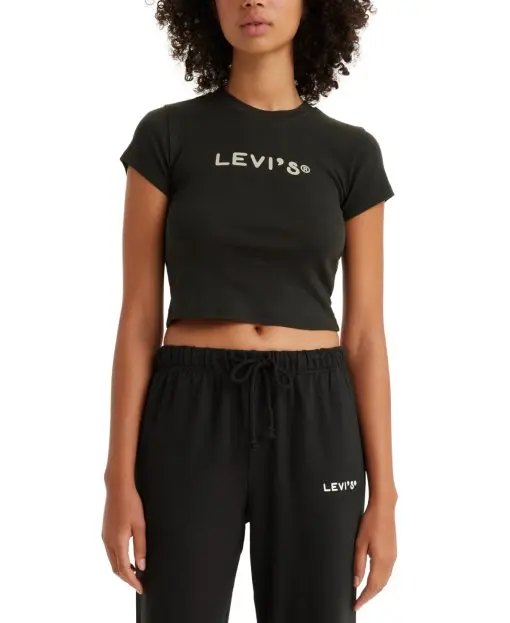 Levi's Women's Cotton Cropped Crew-Neck Graphic T-Shirt,  XXL