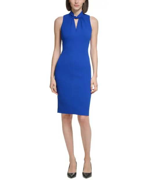 Calvin Klein Petite Keyhole Sheath Dress Regatta 0P