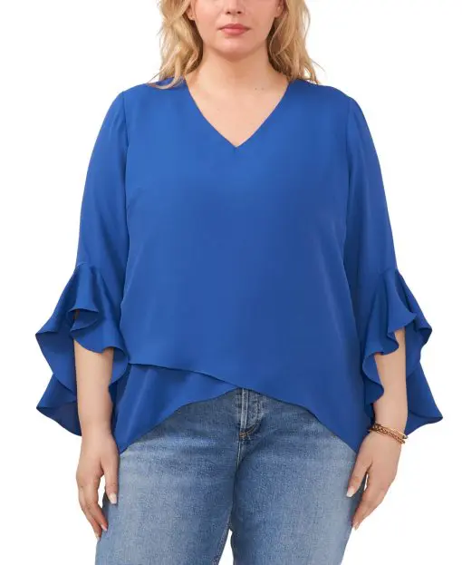 Vince Camuto Plus Flutter Sleeve Top 3X