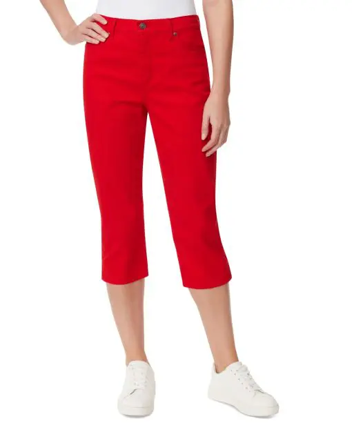 Gloria Vanderbilt Womens Amanda High-Rise Capri Chili Pepper Red 10