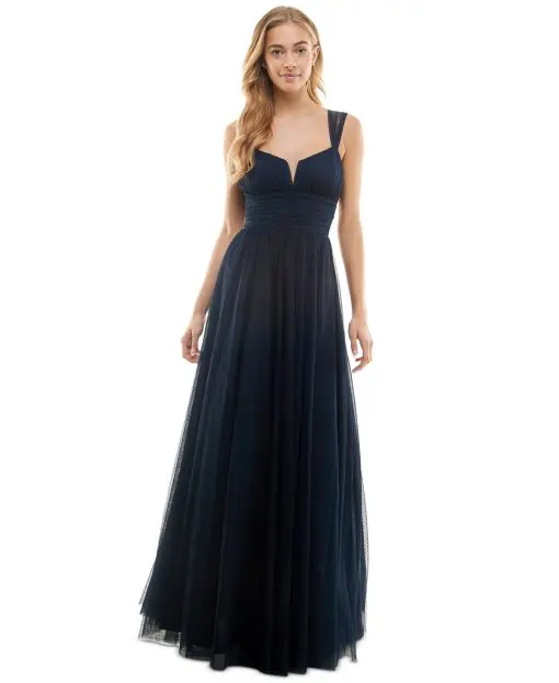 City Studios Womens Juniors Emma Mesh Padded Bust Evening Dress 3