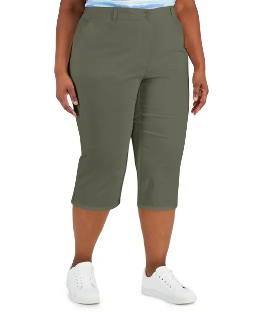 Karen Scott Plus Size Comfort-Waist Capri Pants,24W