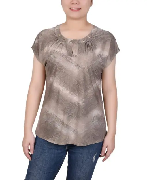 NY Collection NY Collection Petite Extended Taupe Tiedye PL