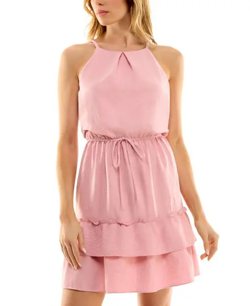 BCX Juniors Sleeveless Ruffled-He Pink M