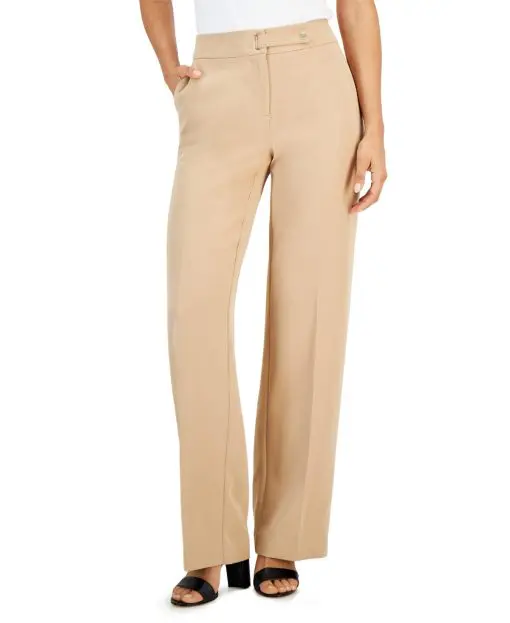 Nine West Womens Wide-Leg Pants Barley Field Beige 4