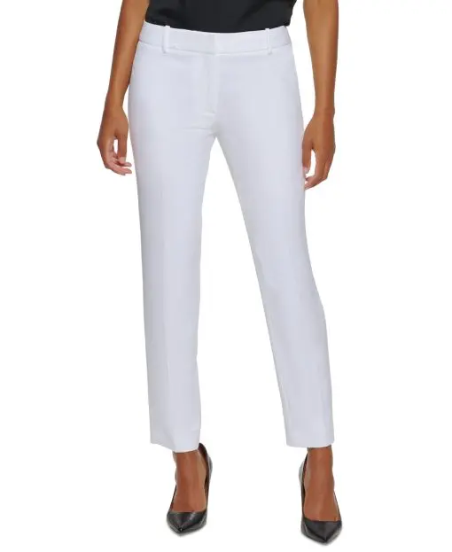 Calvin Klein Petite Mid-Rise Ankle Pants White 10P