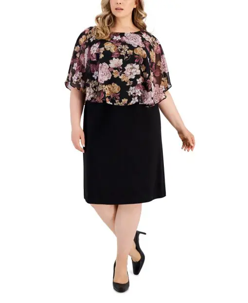 Connected Plus Size Ponte-Knit Mixed-Med Rosewood 18W