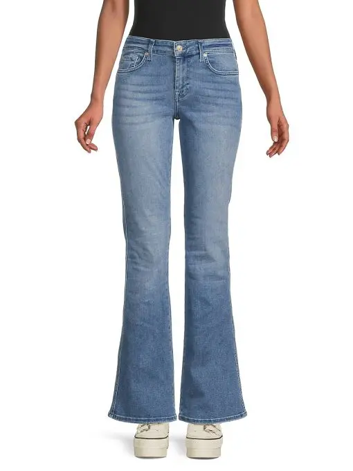 7 for All Mankind Women's Solid Flare-Leg Denim Jeans - Anza 32