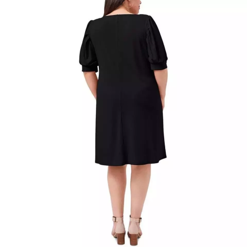 MSK Women Womens Plus Puff Sleeve Knee-Length Sheath Dress SIZE1X - Image 2