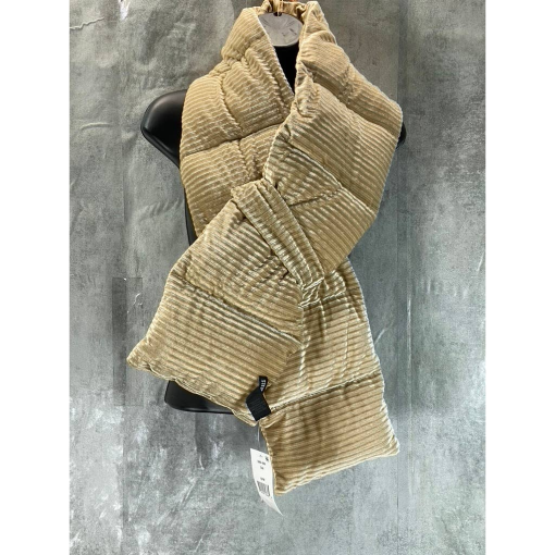 STEVE MADDEN Women's Tan Pull-Through Ribbed Velvet Puffer Scarf - Image 2