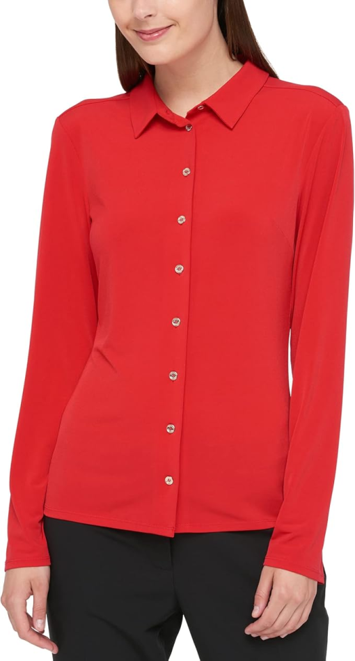 Tommy Hilfiger Womens Point-Collar Blouse SIZEXL - Image 2