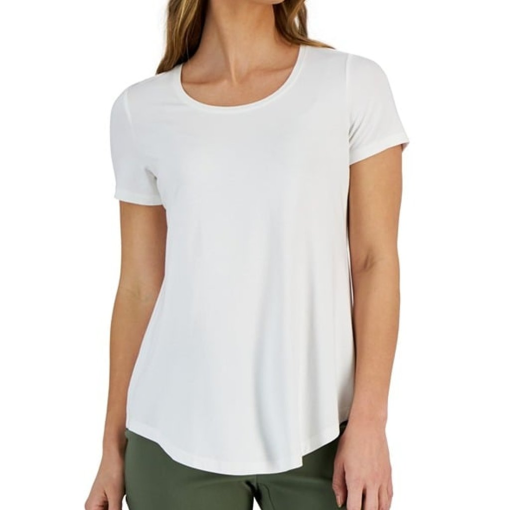 JM Collection Scoop-Neck T-Shirt/Top: L - Image 2