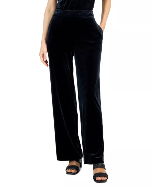 ALFANI
Women's Velvet Wide-Leg Pull-On Pants, XL - Image 2