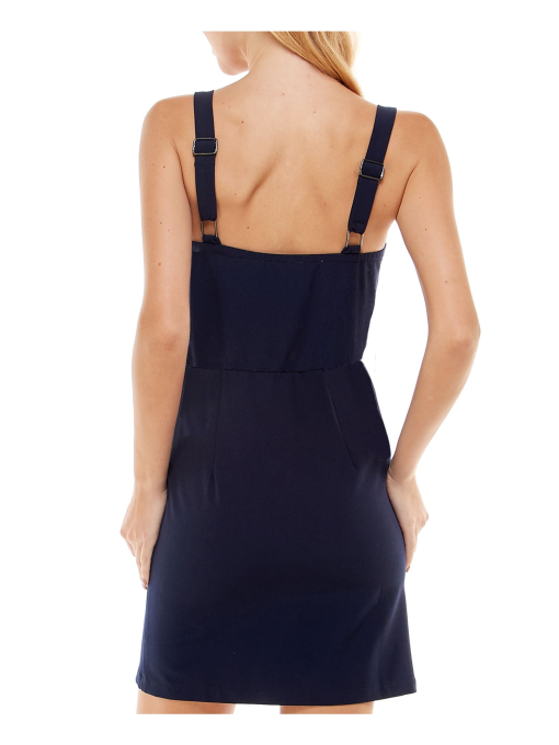 KINGSTON GREY Womens Navy Sleeveless Square Neck Above The Knee Sheath Dress Juniors L - Image 2