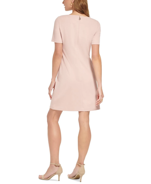 TOMMY HILFIGER WOMENS PINK CUT-OUT MINI CREPE SHEATH DRESS 8 - Image 2